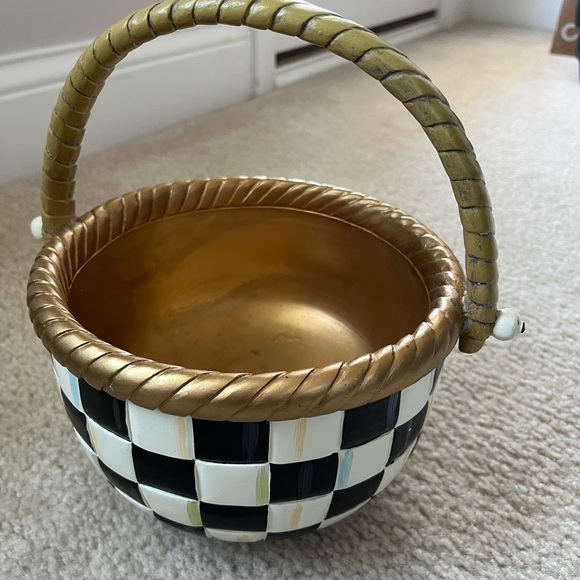 MacKenzie Childs Courtly Check Basket - Picture 2 of 4